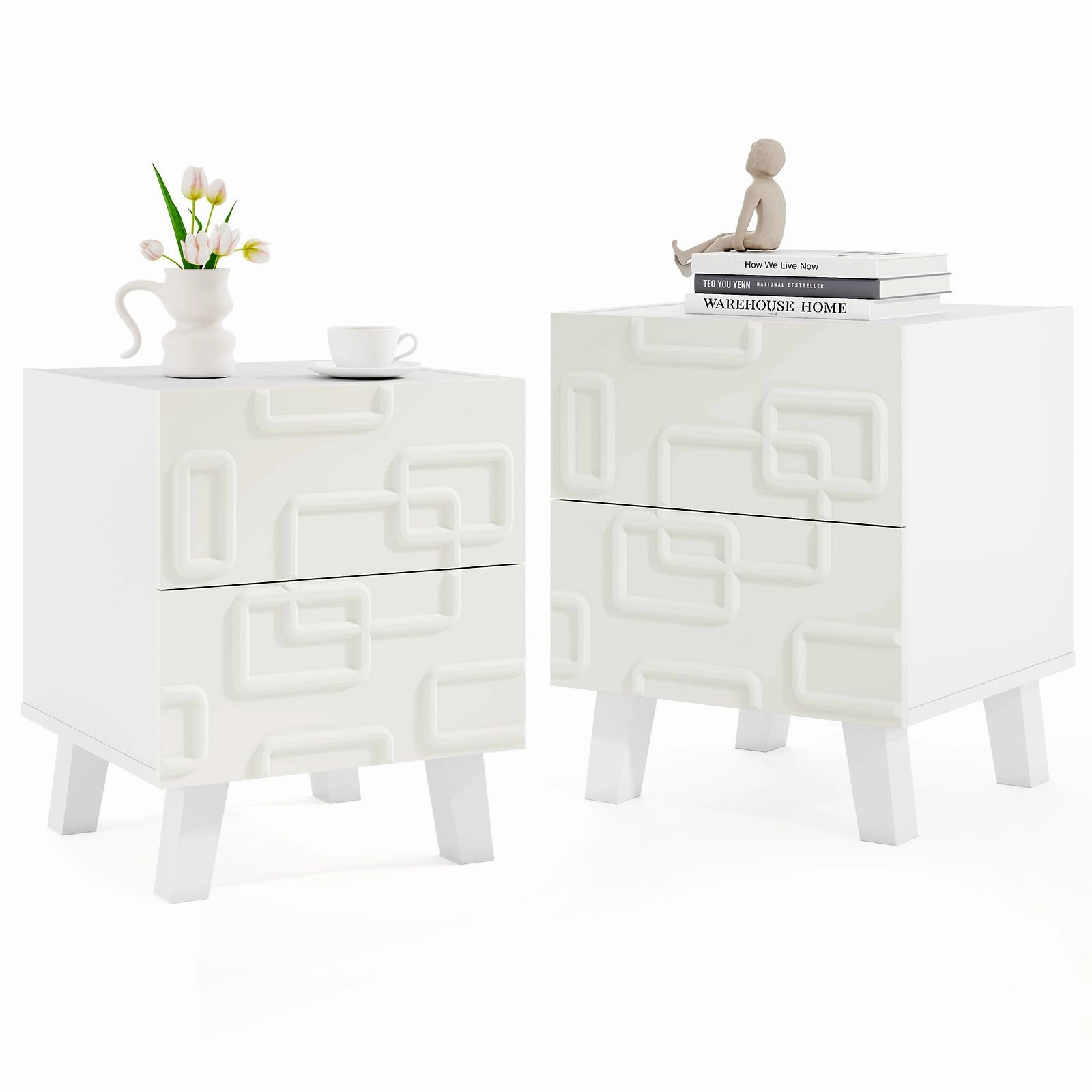 Giantex Mid Century Modern Nightstand for Small Space