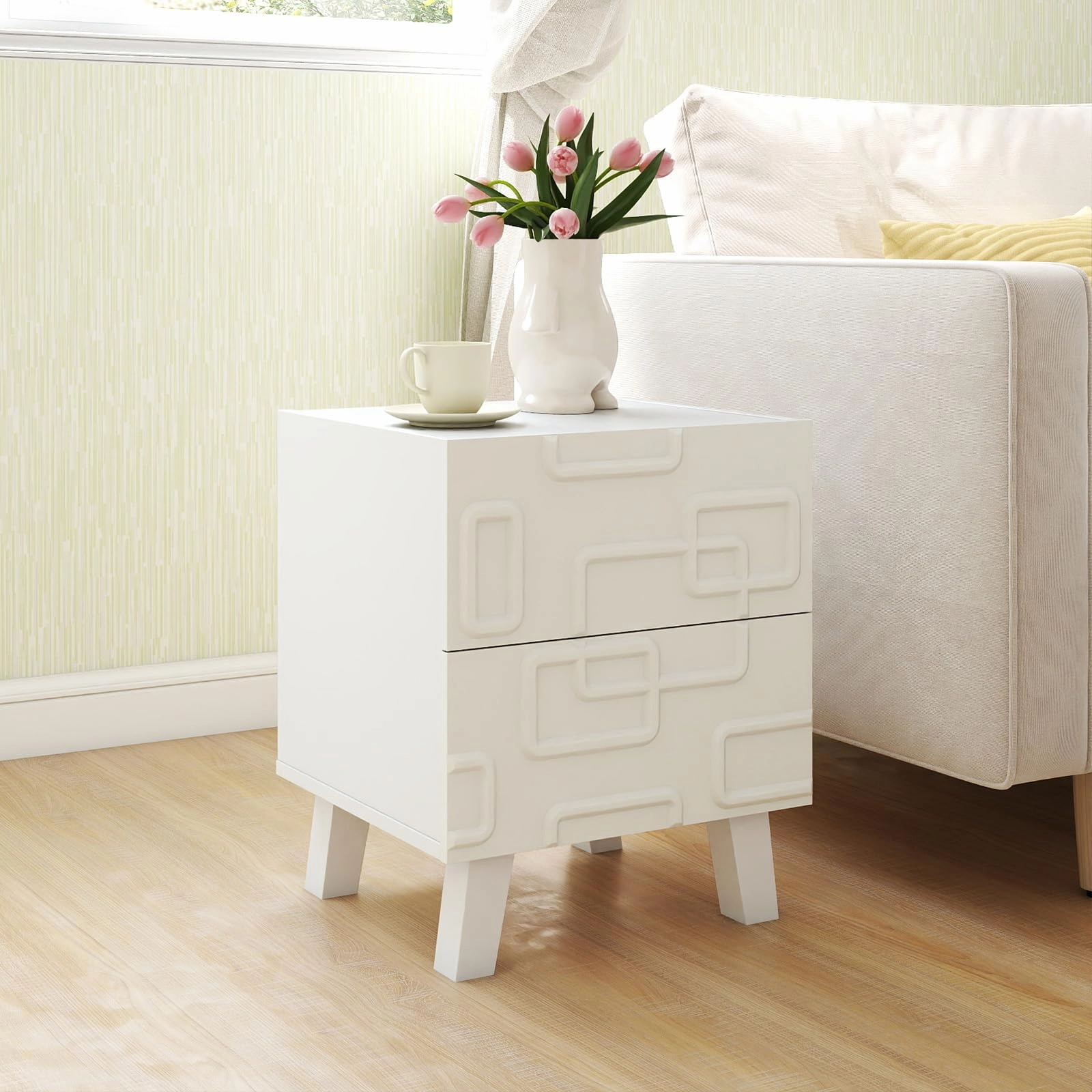 Giantex Mid Century Modern Nightstand for Small Space