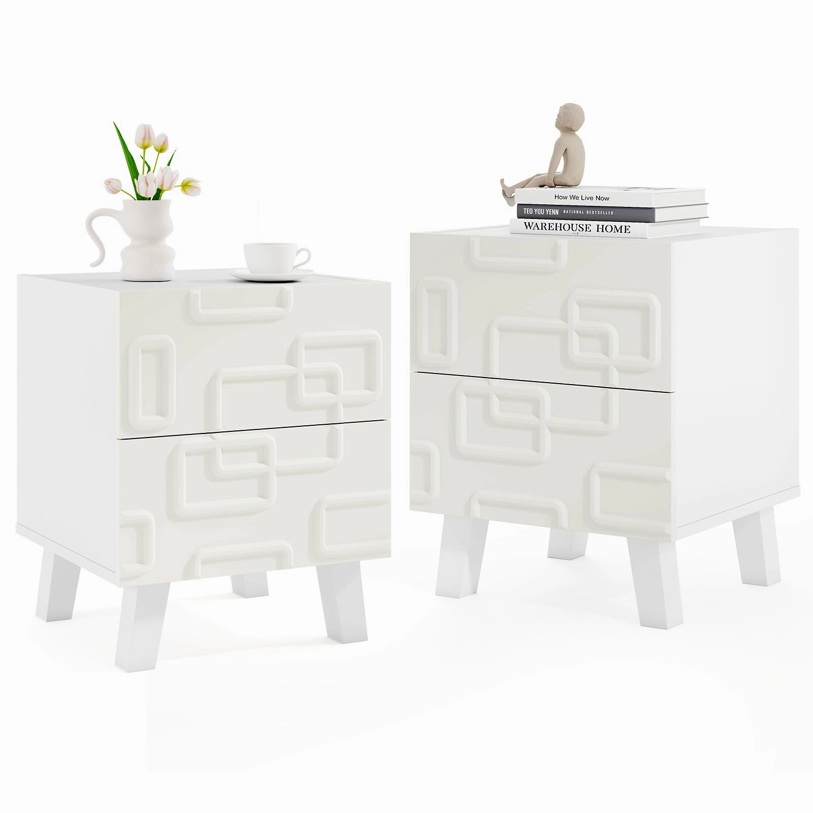 Giantex Mid Century Modern Nightstand for Small Space