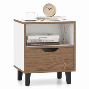 Giantex Mid Century Modern Nightstand with Metal Legs office chair, ergonomic chair