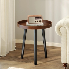 Giantex Mid Century Modern Side Table with Wooden Tray and Bamboo Legs entry bench, mudroom storage