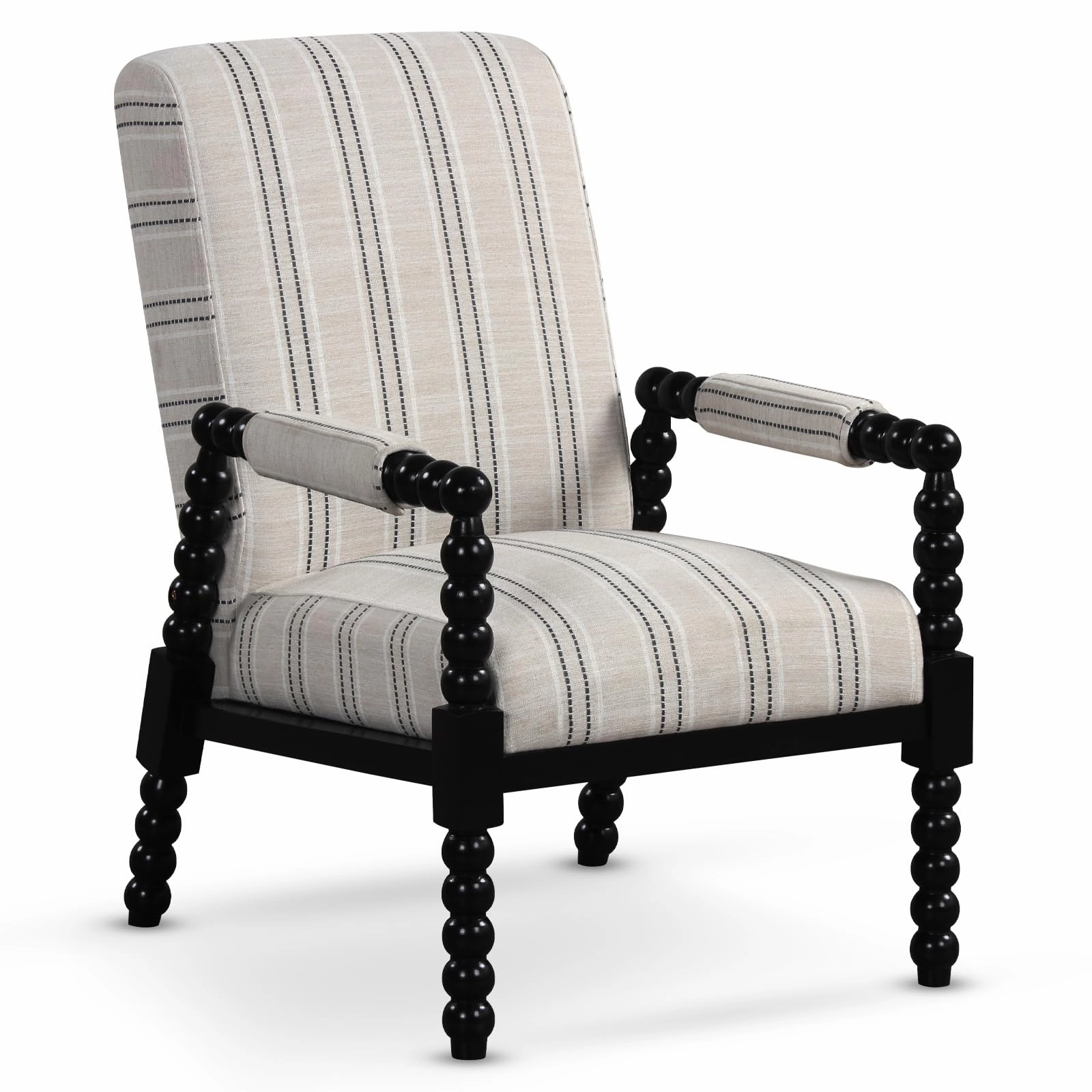 Giantex Mid Century Modern Spindle Accent Chair Set of 1/2, Upholstered Armchair w/Rubber Wood Frame recliner chair, sleeper chair