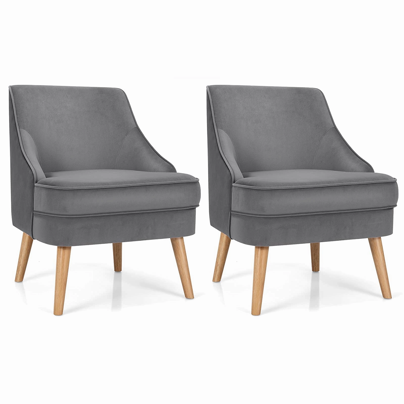 Giantex Mid Century Single Sofa Chair w/Rubber Wood Legs