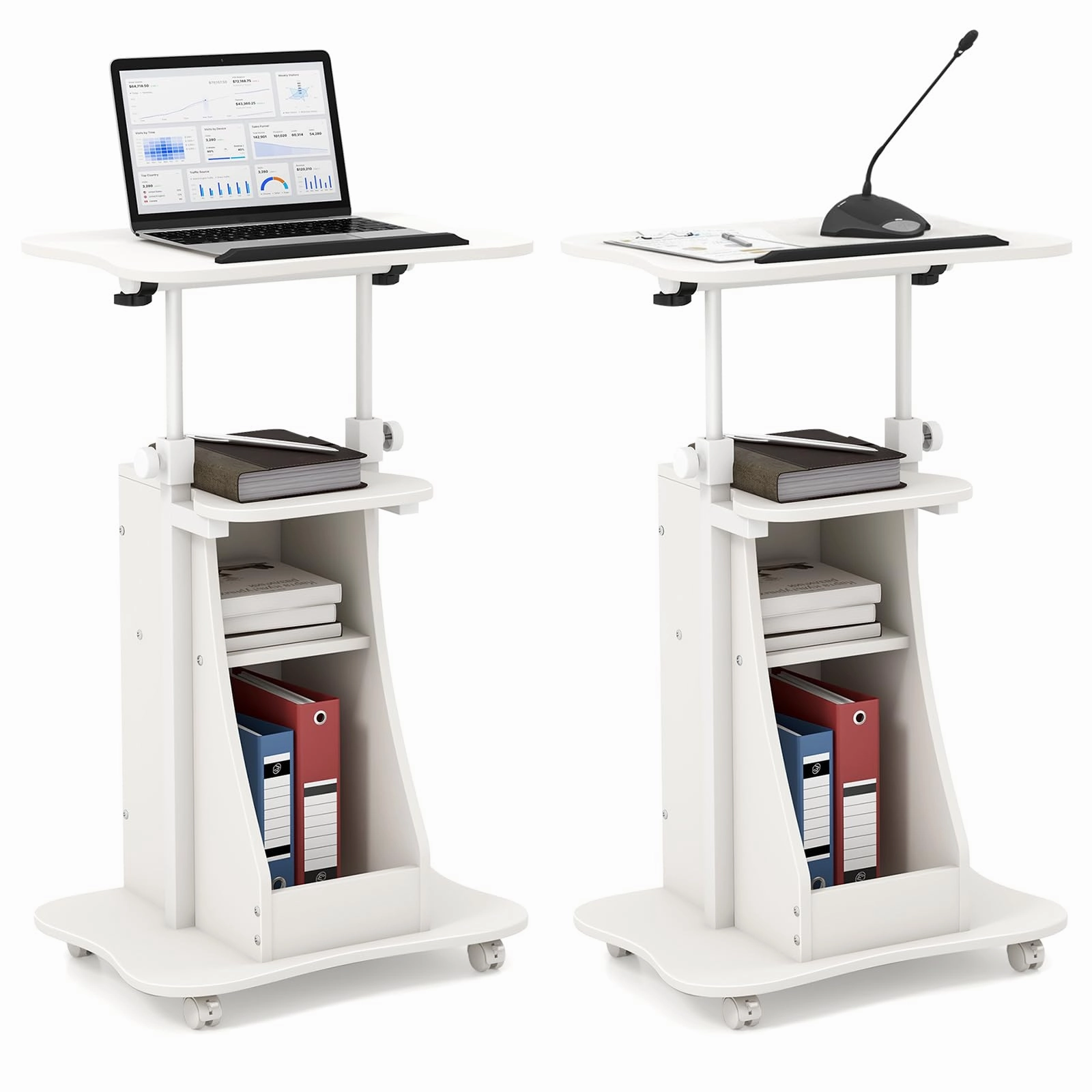 Giantex Mobile Podium Stand patio decor, garden accessories