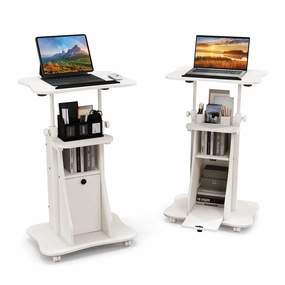 Giantex Mobile Podium Stand outdoor dining set, patio table