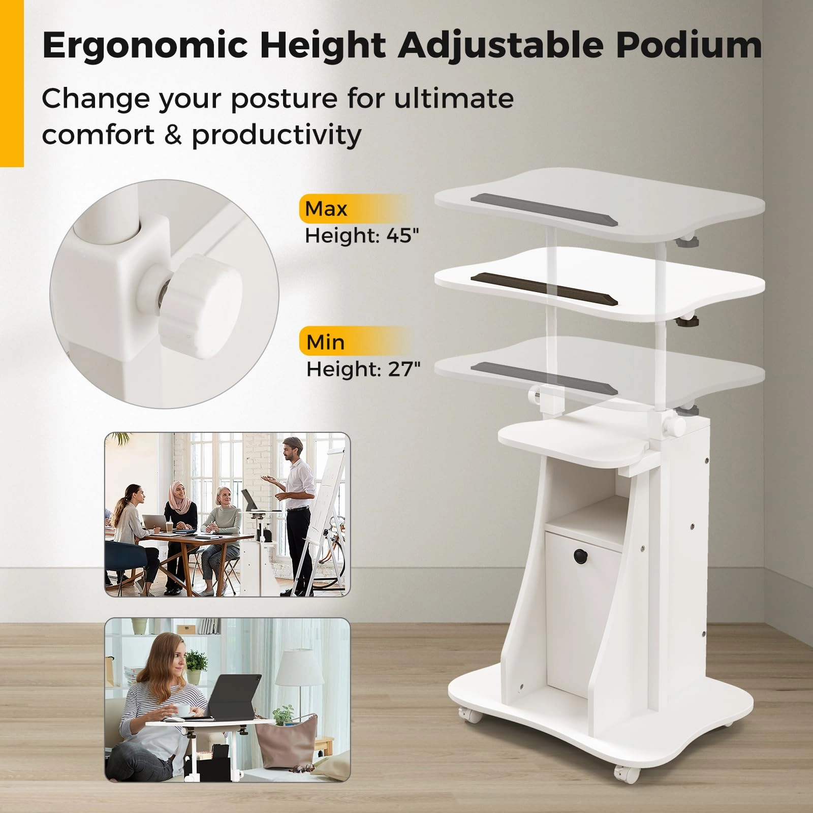 Giantex Mobile Podium Stand
