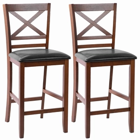 Giantex Modern 25 Counter Height Dining Pub Stools with X-Shaped Backrest, Soft Cushion & Durable PU Seat kitchen towel, placemats