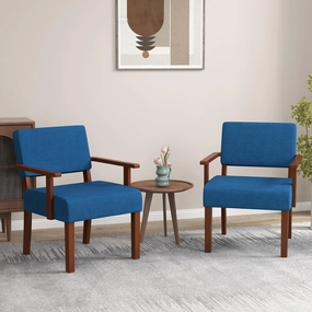 Giantex Modern Accent Chair, Linen Living Room Arm Chair w/Soft Padded Seat & Backrest sectional sofa, corner couch