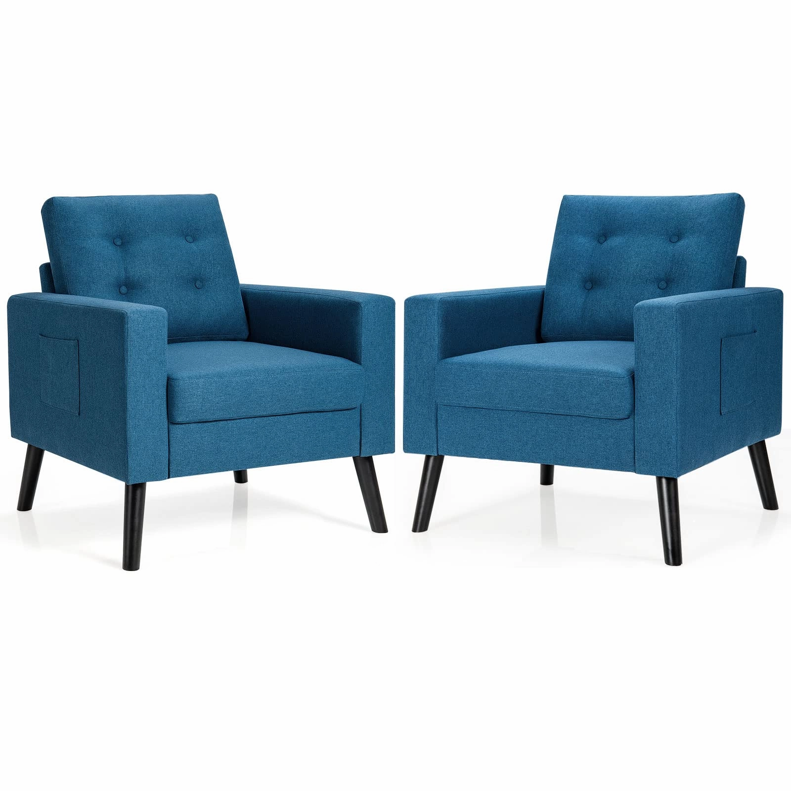 Giantex Modern Accent Chair, Mid-Century Upholstered Armchair Club Chair
