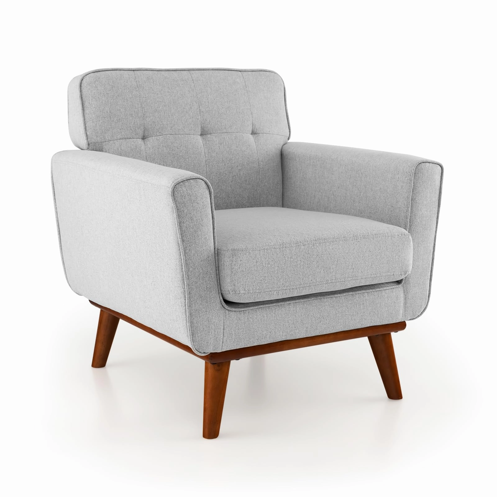 Giantex Modern Accent Chair, Upholstered Linen Fabric Armchair w/Removable Padded Seat Cushion recliner chair, sleeper chair