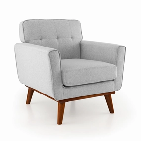 Giantex Modern Accent Chair, Upholstered Linen Fabric Armchair w/Removable Padded Seat Cushion sectional sofa, corner couch
