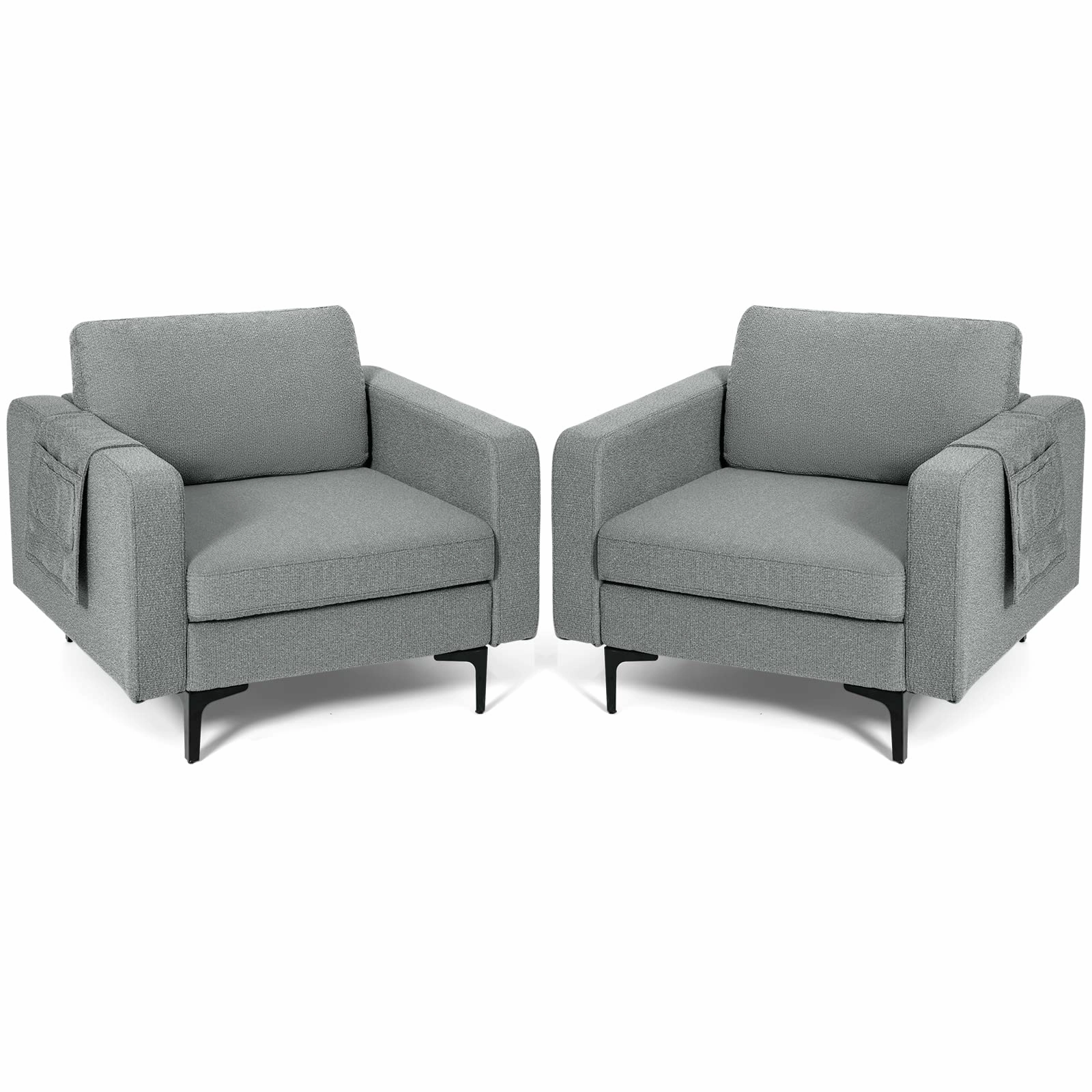 Giantex Modern Accent Chair w/Comfy Thick Cushion, Magazine Pockets