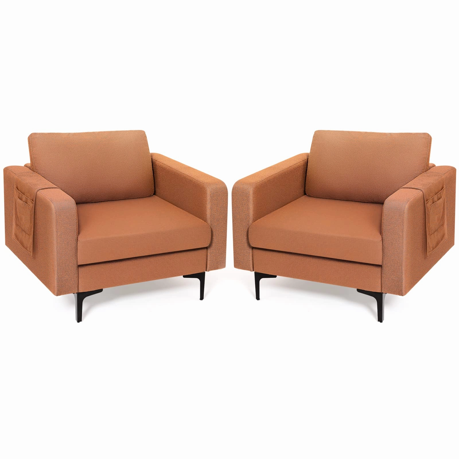 Giantex Modern Accent Chair w/Comfy Thick Cushion, Magazine Pockets