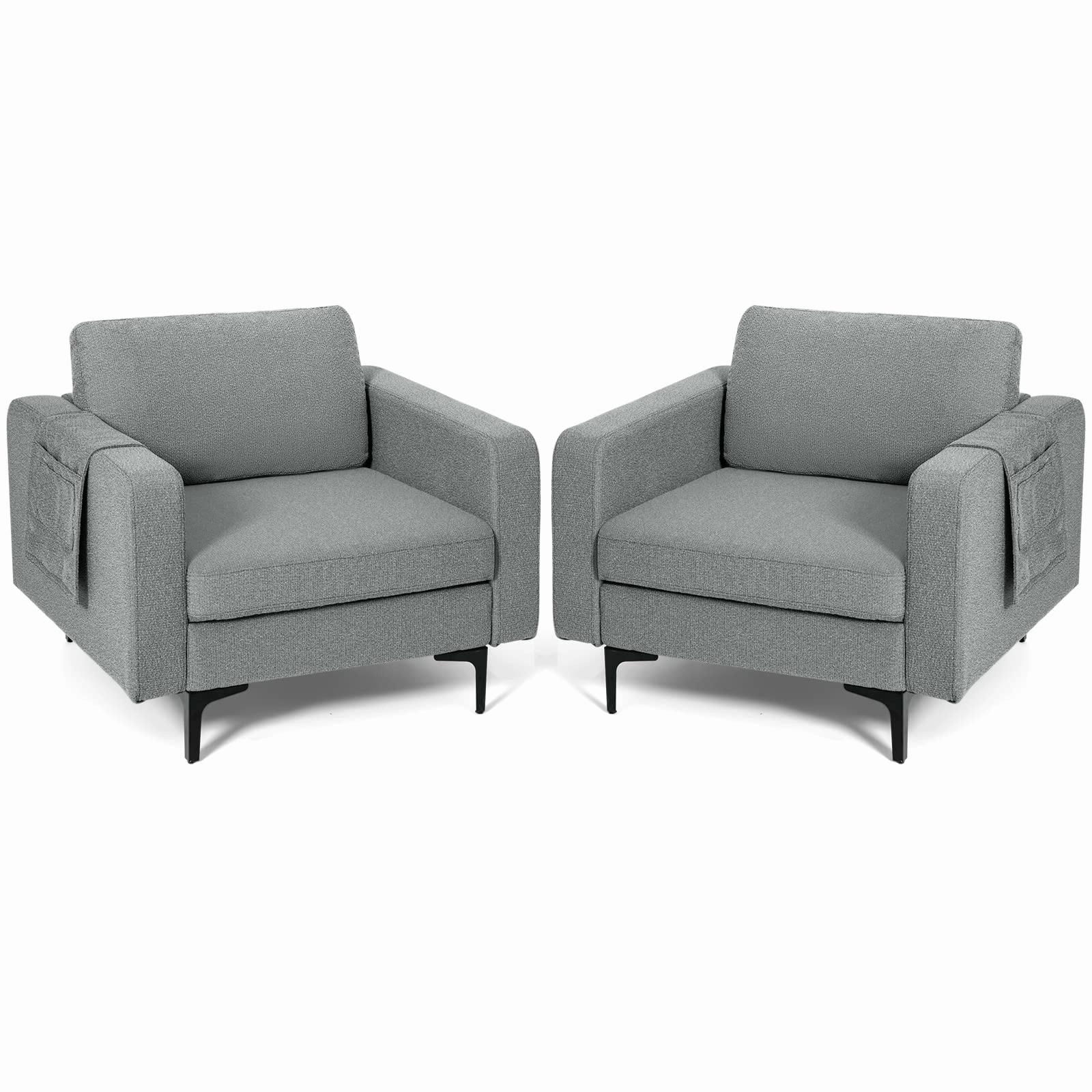 Giantex Modern Accent Chair w/Comfy Thick Cushion, Magazine Pockets