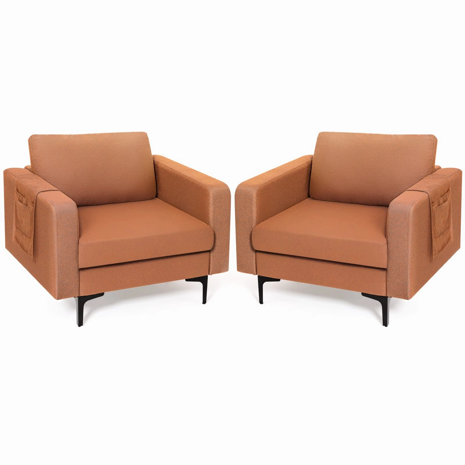 Giantex Modern Accent Chair w/Comfy Thick Cushion, Magazine Pockets