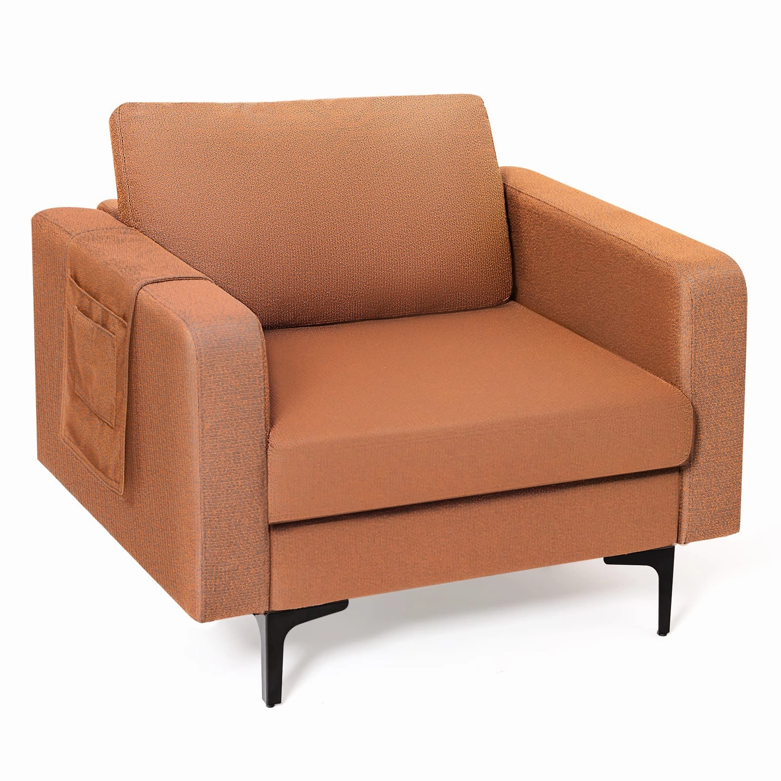 Giantex Modern Accent Chair w/Comfy Thick Cushion, Magazine Pockets