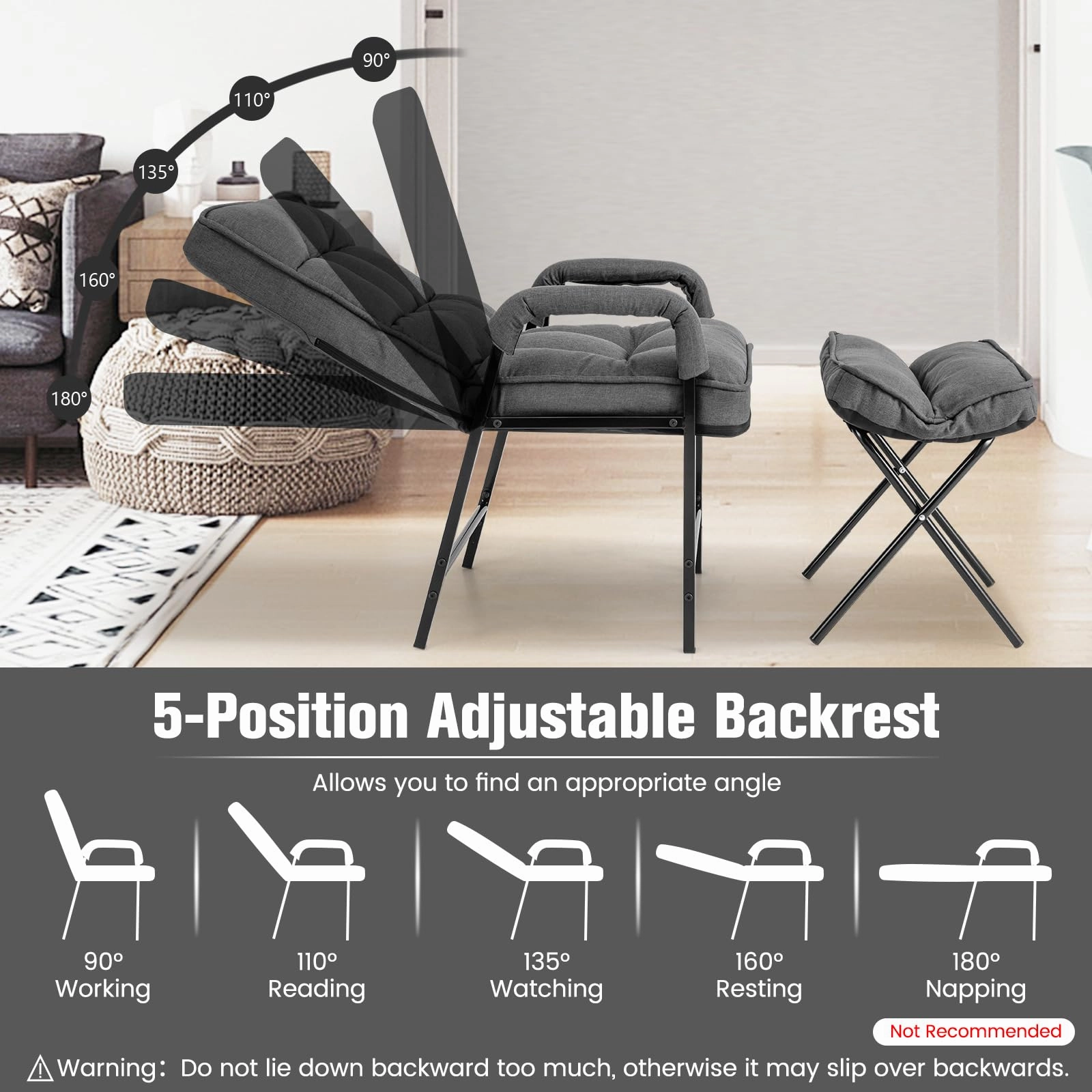 Giantex Modern Accent Chair with Ottoman