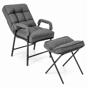 Giantex Modern Accent Chair with Ottoman sectional sofa, corner couch