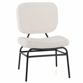 Giantex Modern Armless Accent Chair - Sherpa Reading Chair with Sponge Padding sectional sofa, corner couch
