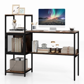 Giantex Modern Computer Workstation Home Office Desk with Storage Cabinet and Shelves patio decor, garden accessories