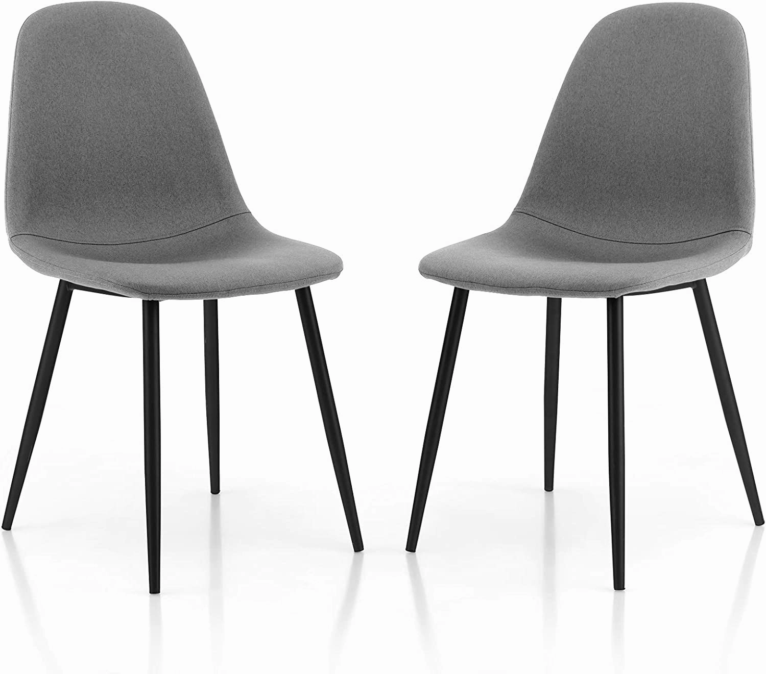 Giantex Modern Dining Chairs Set of 2 or 4 - Classic Comfy Upholstered 17 High Backrest Linen Dining Room Chairs