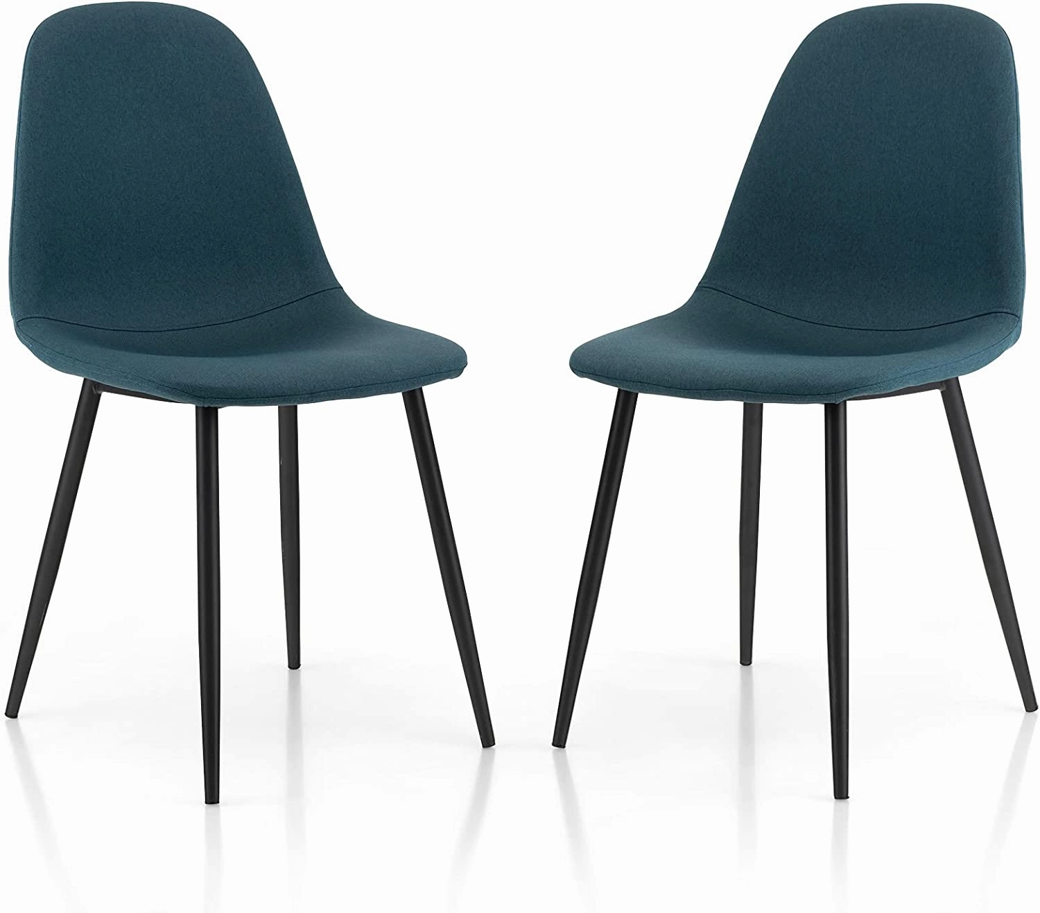 Giantex Modern Dining Chairs Set of 2 or 4 - Classic Comfy Upholstered 17 High Backrest Linen Dining Room Chairs