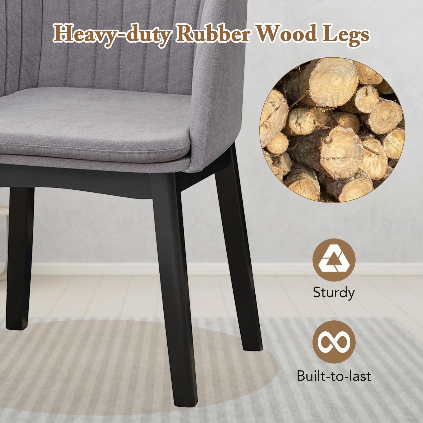 Giantex Modern Dining Chairs, Upholstered Velvet Accent Chairs w/Curved Backrests & Rubber Wood Legs