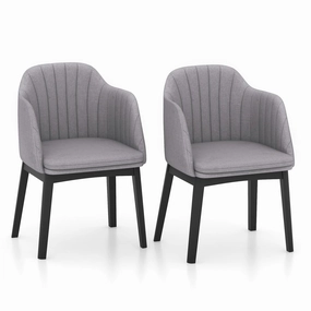 Giantex Modern Dining Chairs, Upholstered Velvet Accent Chairs w/Curved Backrests & Rubber Wood Legs sectional sofa, corner couch