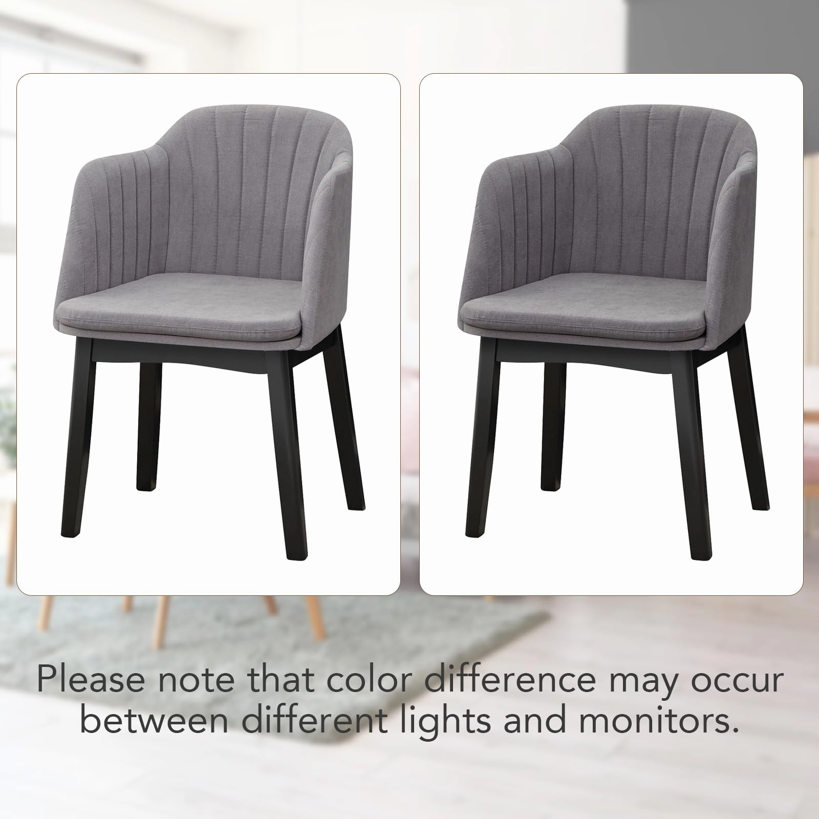 Giantex Modern Dining Chairs, Upholstered Velvet Accent Chairs w/Curved Backrests & Rubber Wood Legs