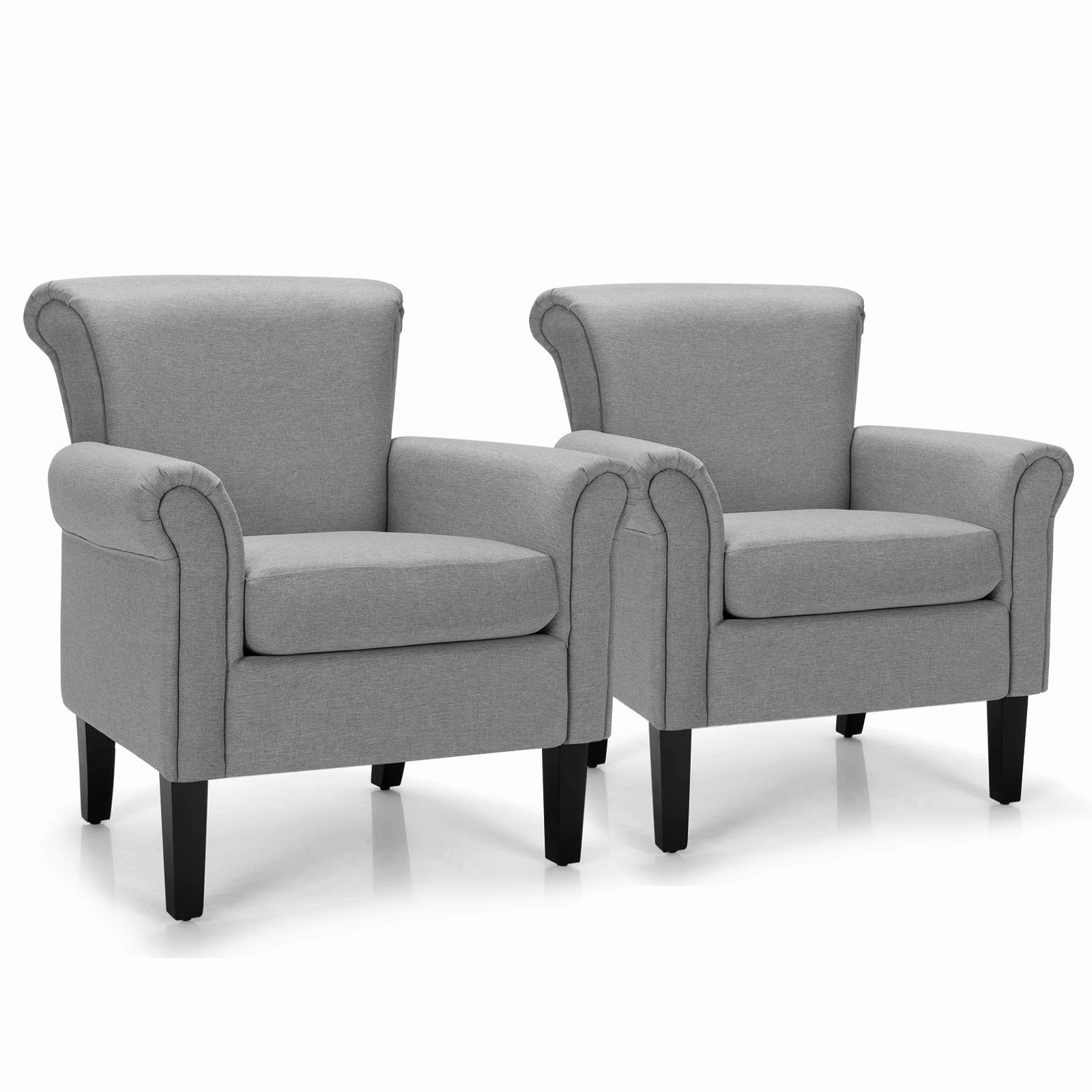 Giantex Modern Fabric Accent Chair, Comfy Living Room Chair w/Adjustable Foot Pads recliner chair, sleeper chair