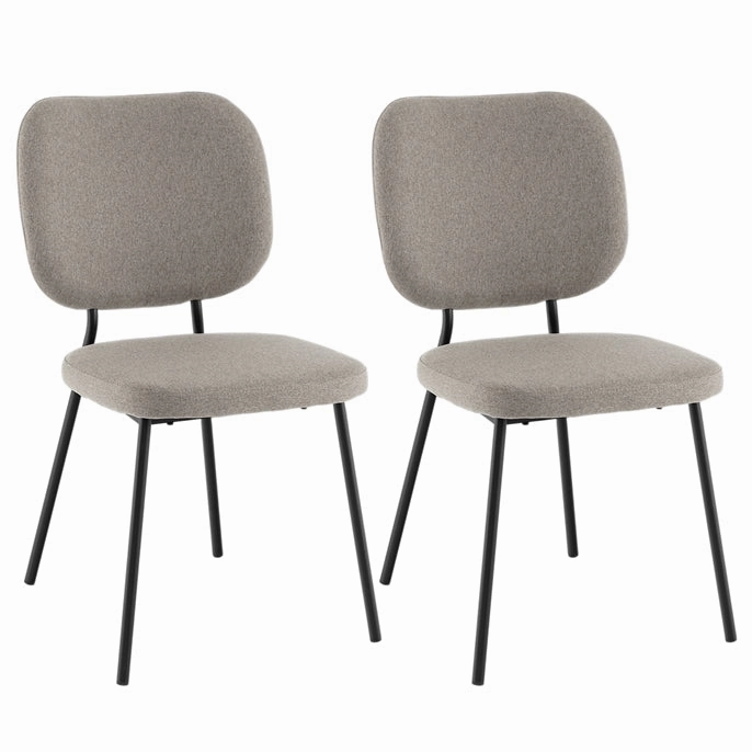 Giantex Modern Fabric Dining Chair Set of 2, Padded Kitchen Chair with Linen Fabric