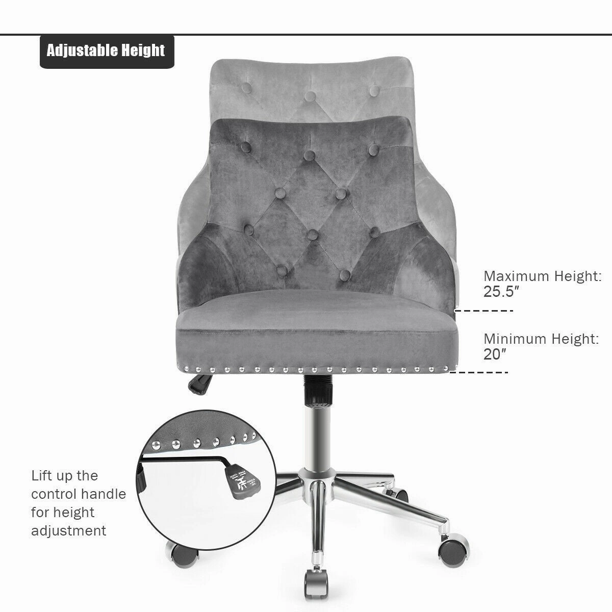 Giantex Modern Home Office Chair, Adjustable Task Chair Computer Desk Chair