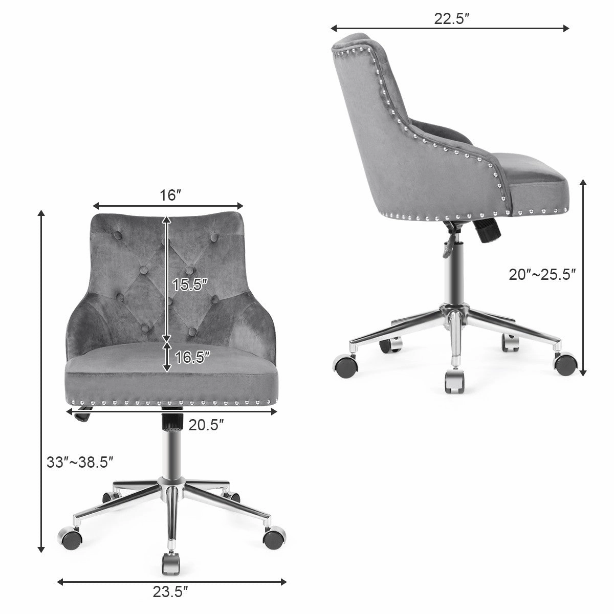 Giantex Modern Home Office Chair, Adjustable Task Chair Computer Desk Chair