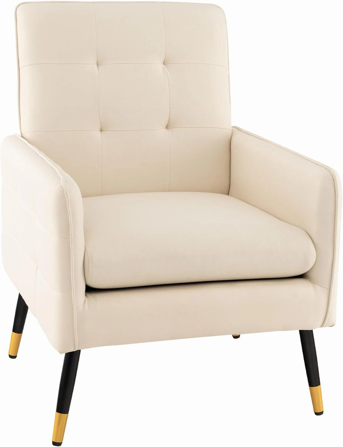 Giantex Modern Mid-Century Accent Chair - Upholstered Armchair with Tufted Back, Metal Legs recliner chair, sleeper chair