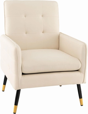 Giantex Modern Mid-Century Accent Chair - Upholstered Armchair with Tufted Back, Metal Legs sectional sofa, corner couch