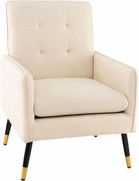 Giantex Modern Mid-Century Accent Chair - Upholstered Armchair with Tufted Back, Metal Legs recliner chair, sleeper chair