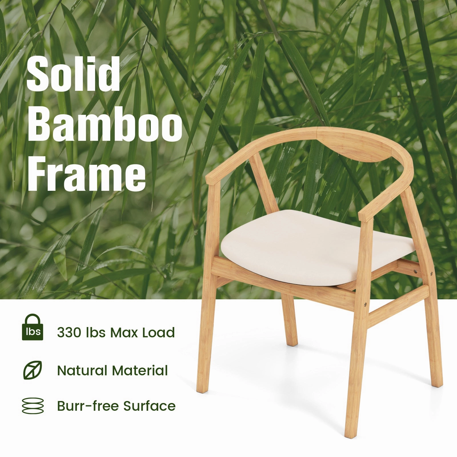 Giantex Modern Mid Century Accent Chair, Made of Fabric, Bamboo