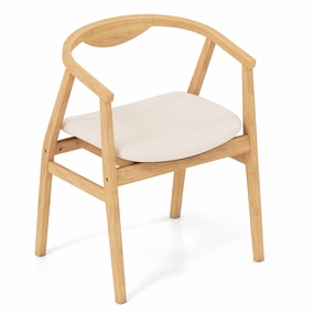 Giantex Modern Mid Century Accent Chair, Made of Fabric, Bamboo recliner chair, sleeper chair