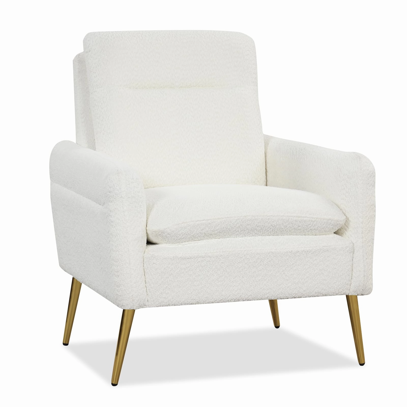 Giantex Modern Mid-Century Accent Chair White recliner chair, sleeper chair