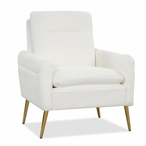 Giantex Modern Mid-Century Accent Chair White recliner chair, sleeper chair