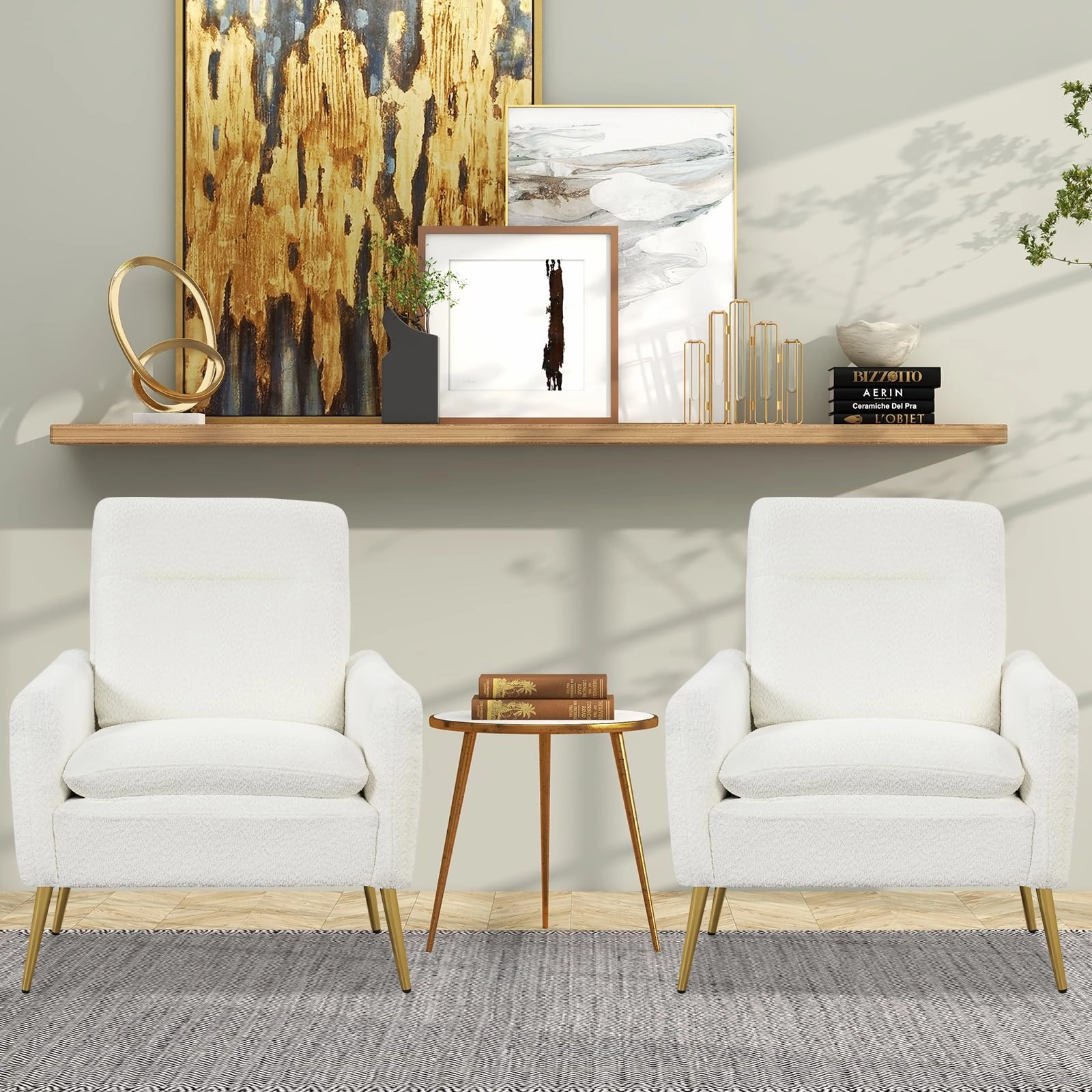 Giantex Modern Mid-Century Accent Chair White