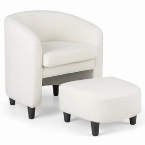 Giantex Modern Mid Century Accent Chair with Ottoman sectional sofa, corner couch
