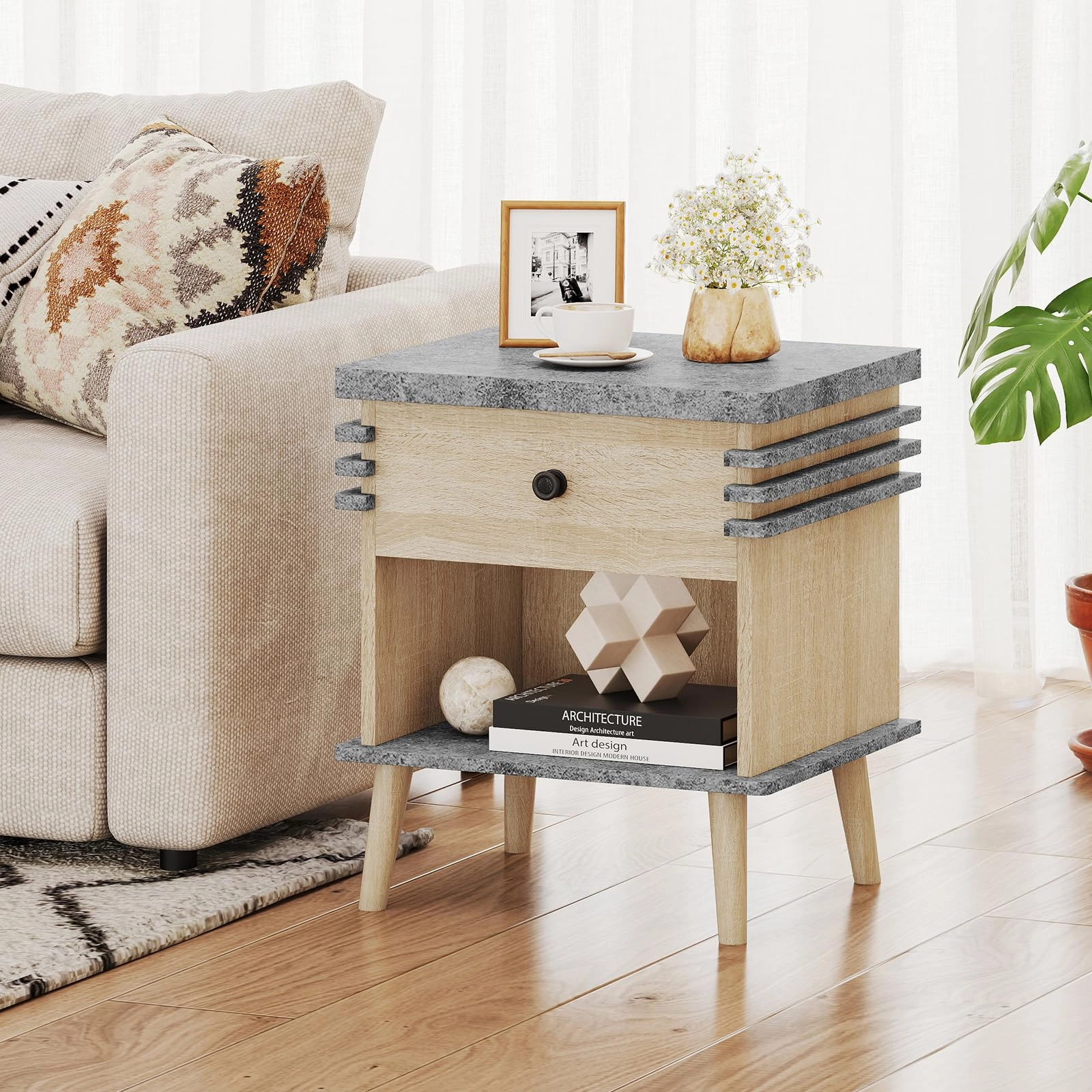 Giantex Modern Nightstand Set of 1/2