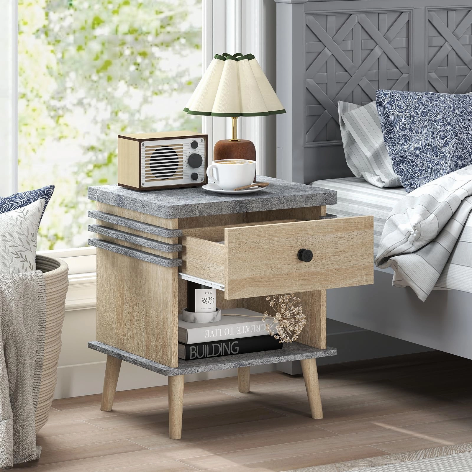 Giantex Modern Nightstand Set of 1/2