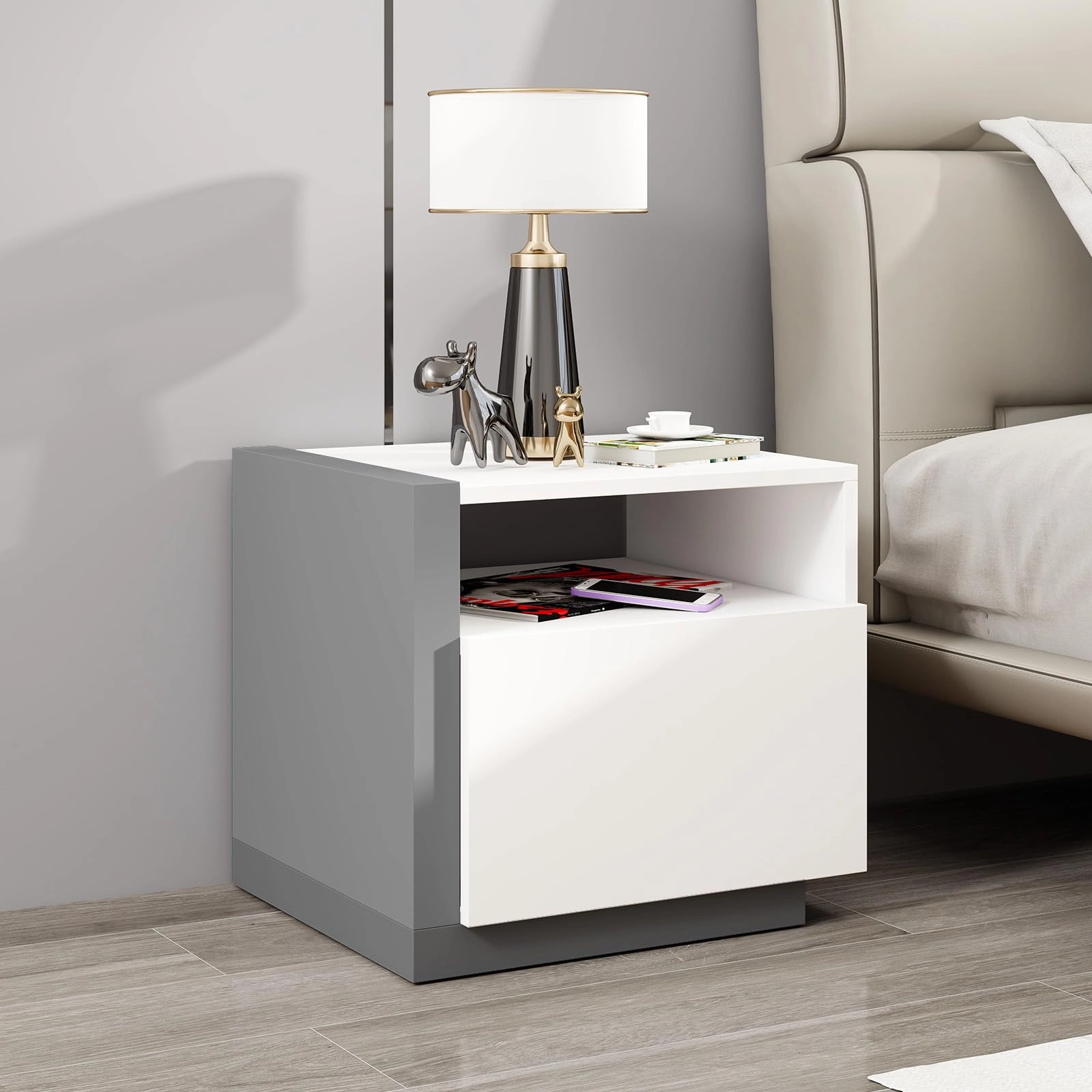 Giantex Modern Nightstand with Drawer