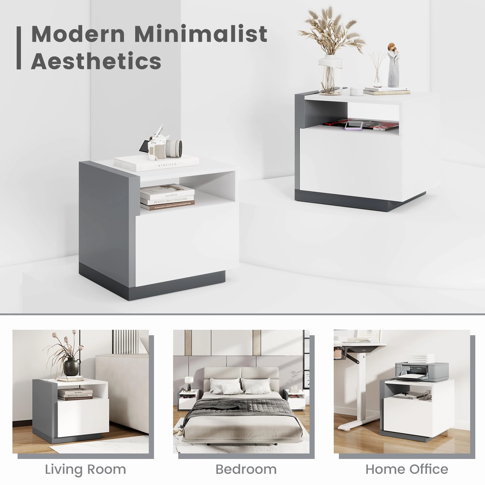 Giantex Modern Nightstand with Drawer
