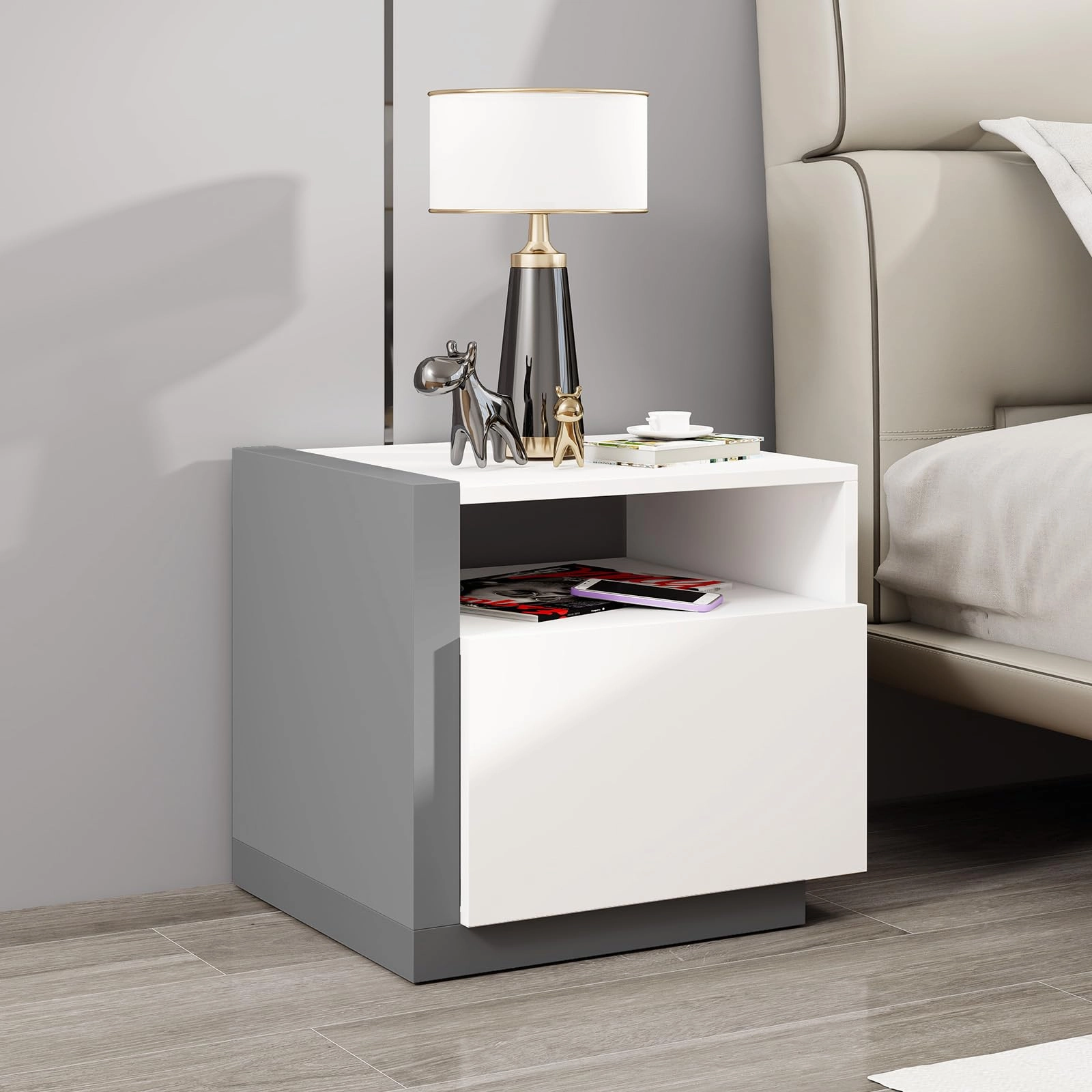 Giantex Modern Nightstand with Drawer