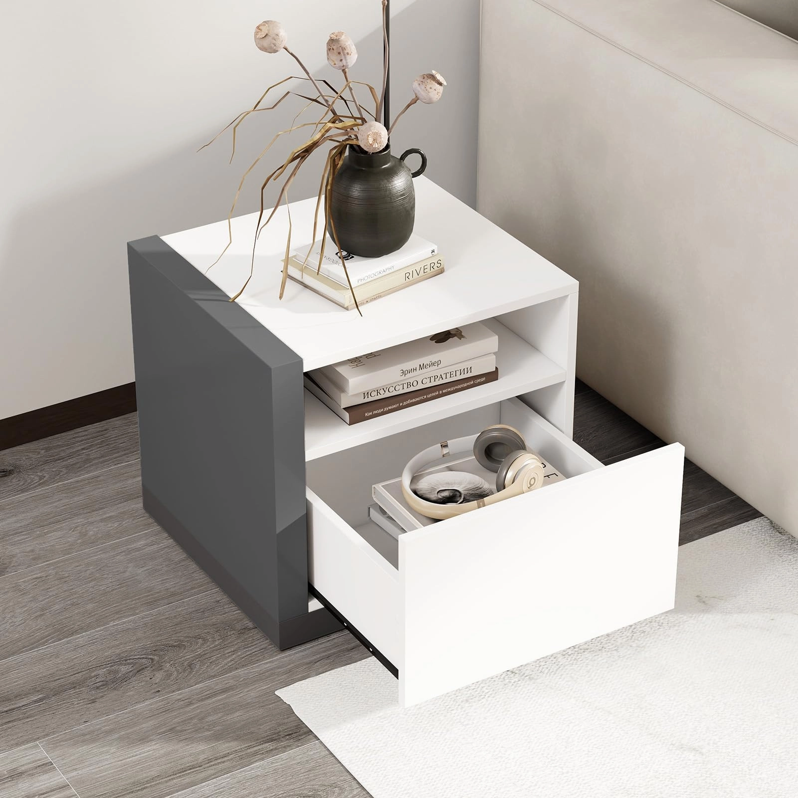 Giantex Modern Nightstand with Drawer