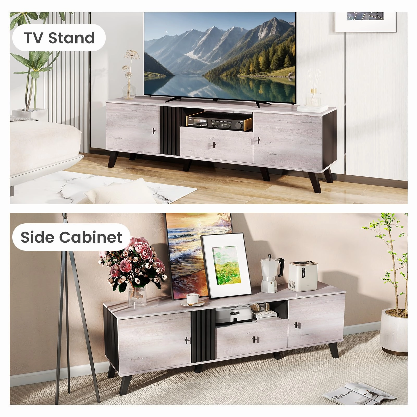 Giantex Modern TV Stand for 65-80 Inch TV