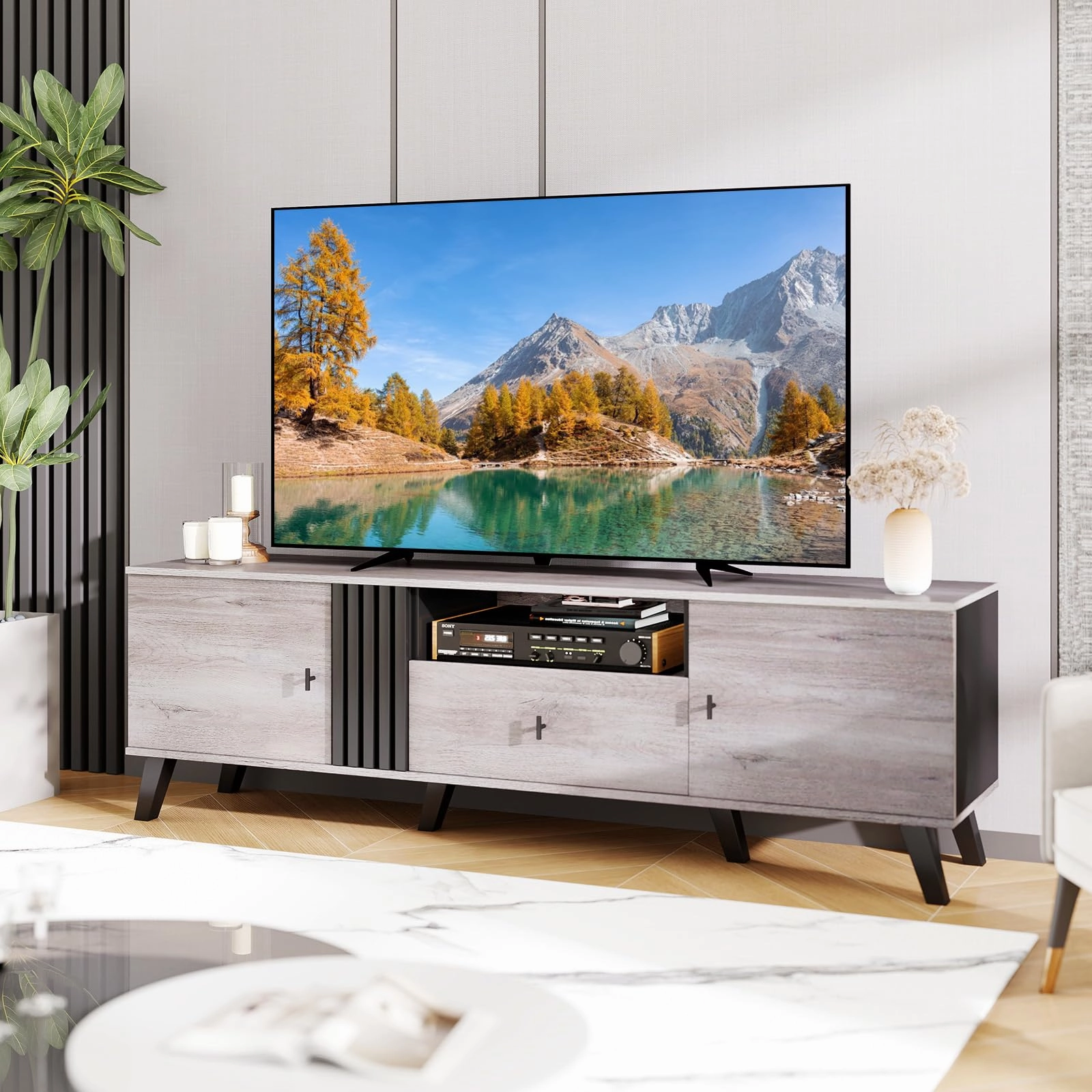 Giantex Modern TV Stand for 65-80 Inch TV